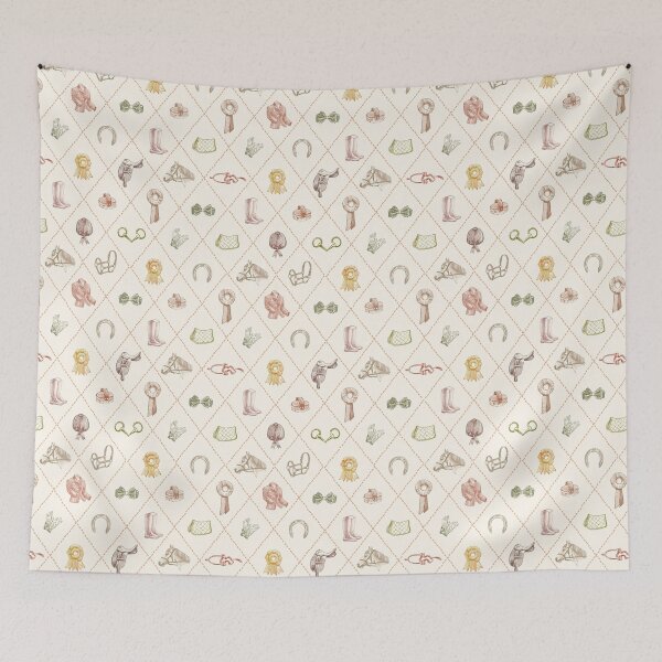 Item preview, Stylish Beige Pastel Horse Riding Equestrian Diamond Pattern designed and sold by tanjica.