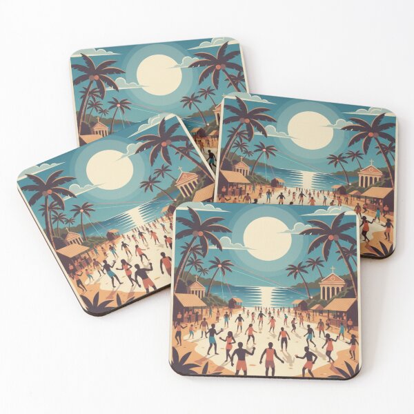 Item preview, Koh Phangan Vintage Travel Art - Full Moon Party - Thailand designed and sold by Wanderprintt.