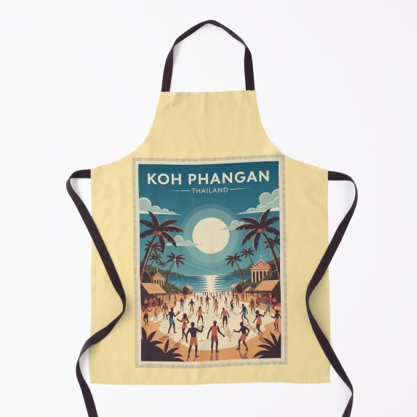 Item preview, Koh Phangan Vintage Travel Art - Full Moon Party - Thailand designed and sold by Wanderprintt.