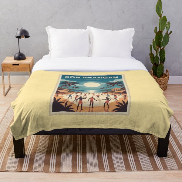 Item preview, Koh Phangan Vintage Travel Art - Full Moon Party - Thailand designed and sold by Wanderprintt.