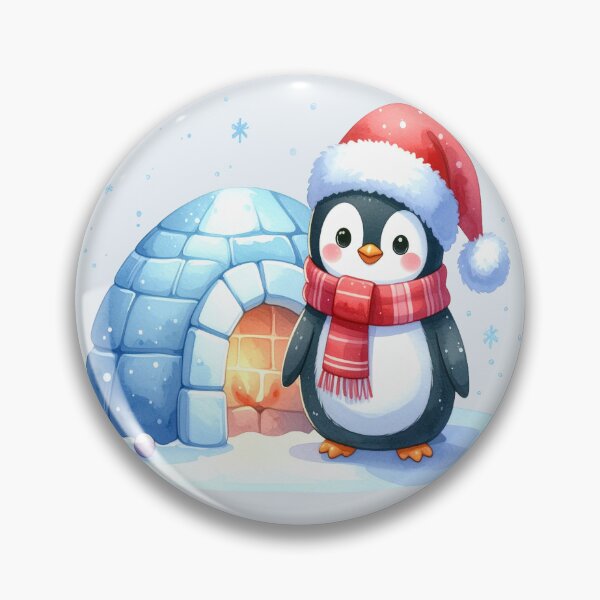 Item preview, Penguin in front of a warm igloo at Christmas designed and sold by LiskoDesign.