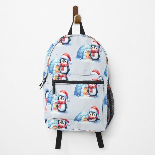 Item preview, Penguin in front of a warm igloo at Christmas designed and sold by LiskoDesign.
