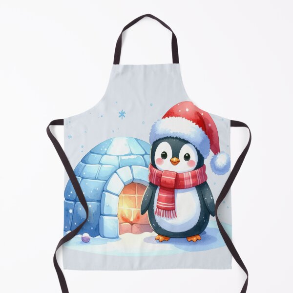 Item preview, Penguin in front of a warm igloo at Christmas designed and sold by LiskoDesign.