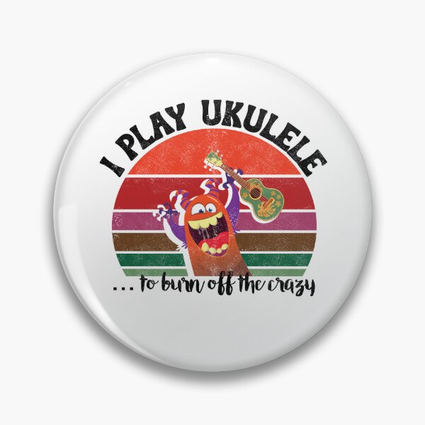 Item preview, I play Ukulele to burn off the crazy - retro sunset designed and sold by UkeverseGifts.