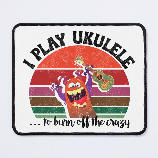 Item preview, I play Ukulele to burn off the crazy - retro sunset designed and sold by UkeverseGifts.
