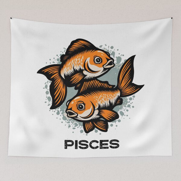 Item preview, Pisces Duality – Artistic Zodiac Fish Emblem designed and sold by ForeverPrintsOK.