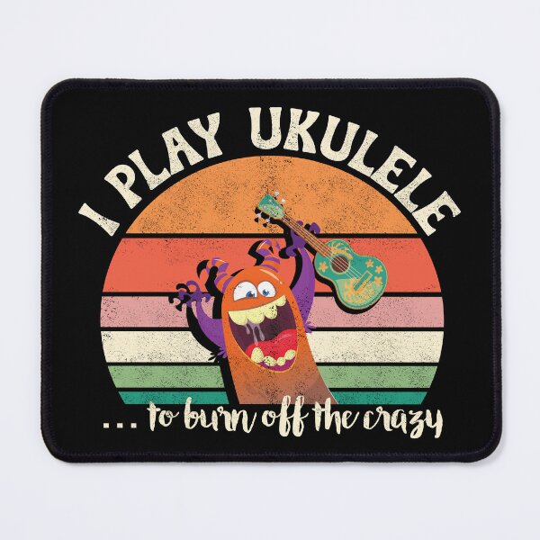 Item preview, I play Ukulele to burn off the crazy - retro sunset designed and sold by UkeverseGifts.