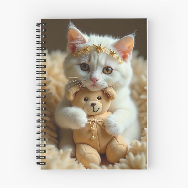Item preview, Playful cat with teddy bear designed and sold by BenCoStyle.