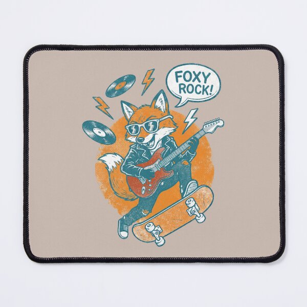 Item preview, Foxy Rock! Retro Fox Guitarist on Skateboard Art designed and sold by AwesomeBeyondLimits.