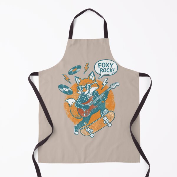 Item preview, Foxy Rock! Retro Fox Guitarist on Skateboard Art designed and sold by AwesomeBeyondLimits.