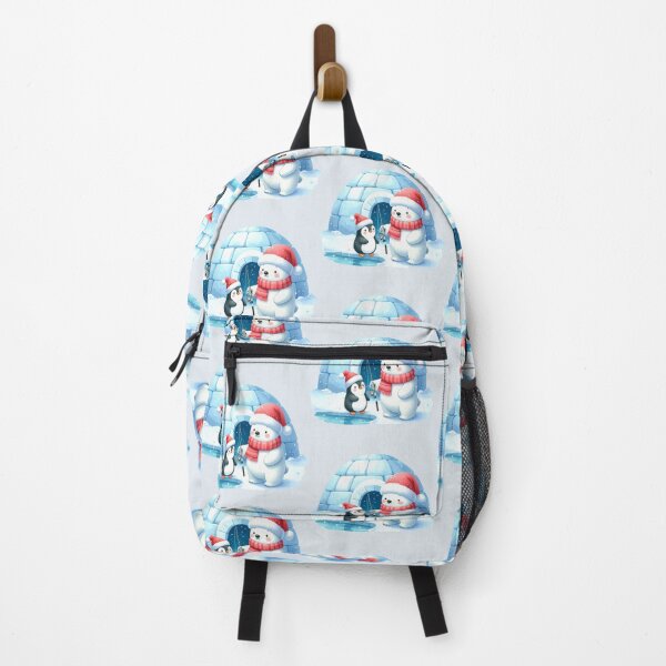 Item preview, Penguin and polar bear ice fishing in front of the igloo Christmas designed and sold by LiskoDesign.