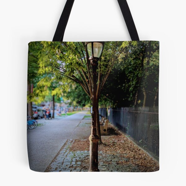 Item preview, Vintage NYC Lamppost Cobblestone Sidewalk Brooklyn designed and sold by ErtsDeals.
