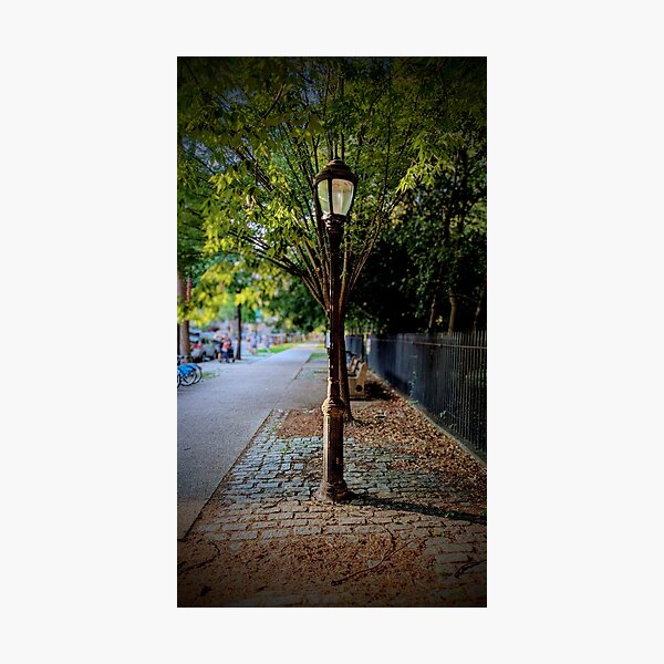 Item preview, Vintage NYC Lamppost Cobblestone Sidewalk Brooklyn designed and sold by ErtsDeals.