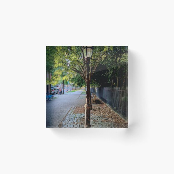 Item preview, Vintage NYC Lamppost Cobblestone Sidewalk Brooklyn designed and sold by ErtsDeals.