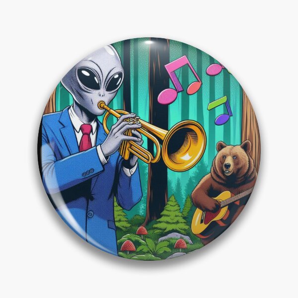 Item preview, Musician alien and brown bear  designed and sold by Dogandesighn.