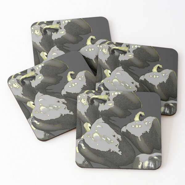 Item preview, Fun Bold Print - Cool Bell Peppers in Black Grey Gold designed and sold by ABG Inspirational Art.