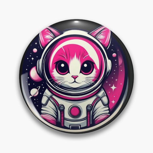 Item preview, Pink Astronaut Cat Logo – Cute Cosmic Feline Design designed and sold by SweetRossel.