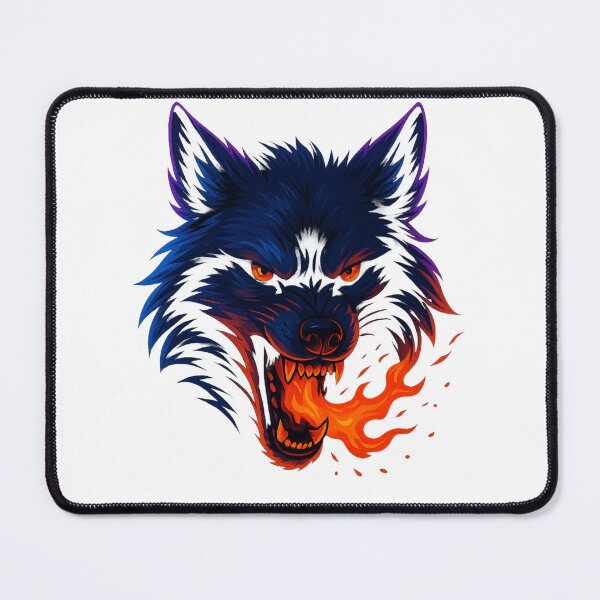 Item preview, Fierce Fire Wolf Head – Neon Flame Predator Art designed and sold by GlowAIDesigns.