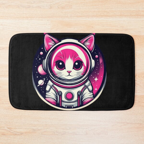 Item preview, Pink Astronaut Cat Logo – Cute Cosmic Feline Design designed and sold by SweetRossel.