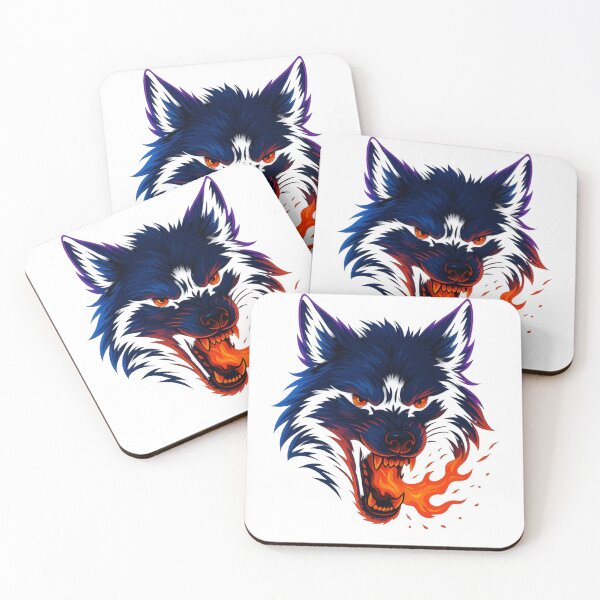 Item preview, Fierce Fire Wolf Head – Neon Flame Predator Art designed and sold by GlowAIDesigns.