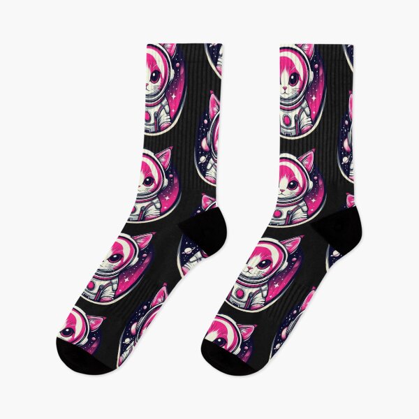 Item preview, Pink Astronaut Cat Logo – Cute Cosmic Feline Design designed and sold by SweetRossel.