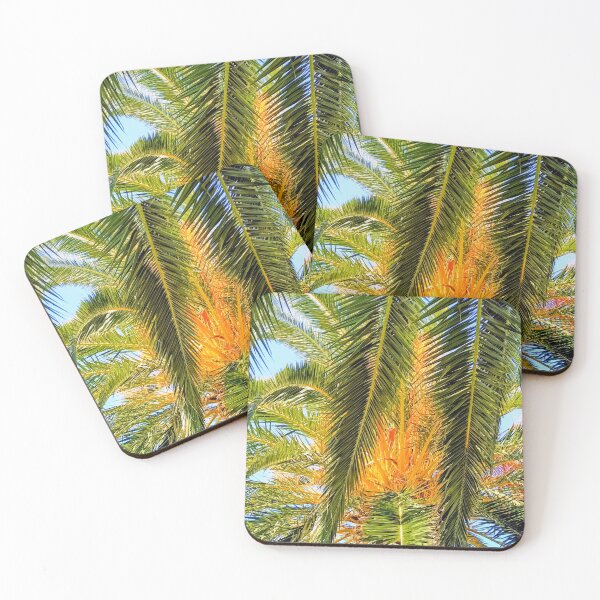 Item preview, Palm leaves against a clear blue sky designed and sold by TheArtofHeart.