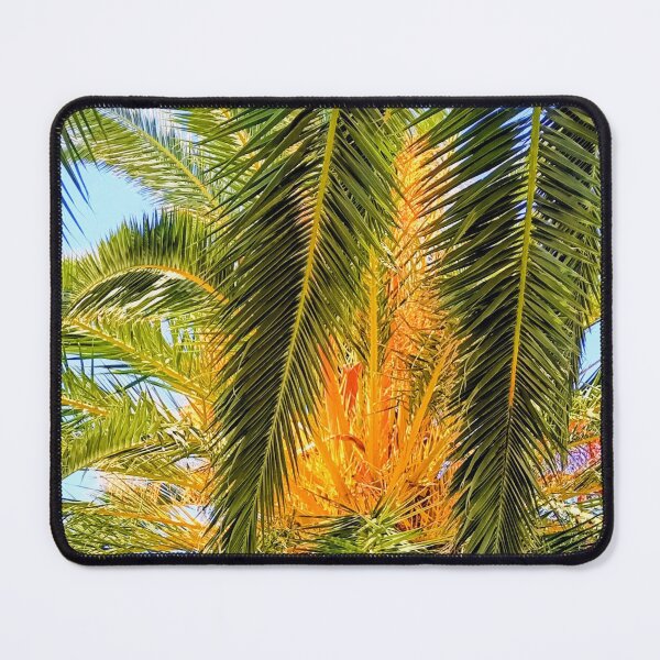Item preview, Palm leaves against a clear blue sky designed and sold by TheArtofHeart.