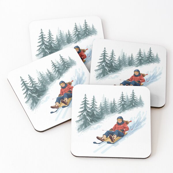 Item preview,  Downhill Delight – Sledding Adventure Illustration designed and sold by catcurio.