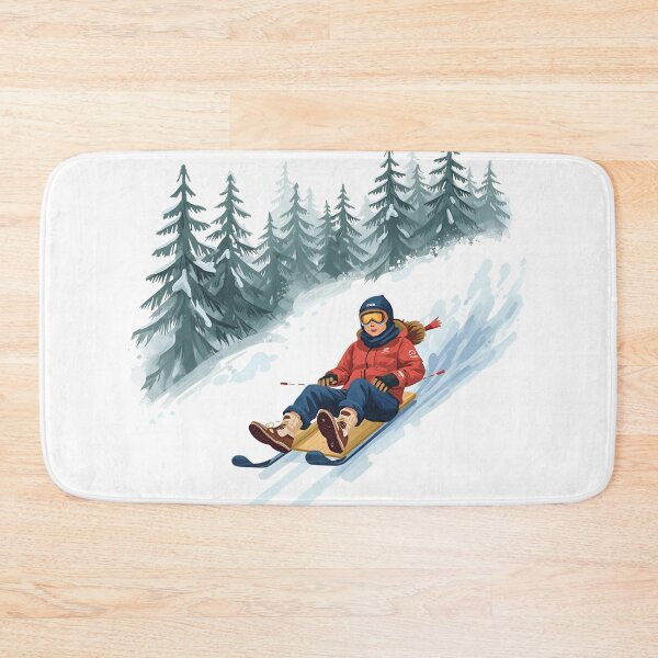 Item preview,  Downhill Delight – Sledding Adventure Illustration designed and sold by catcurio.