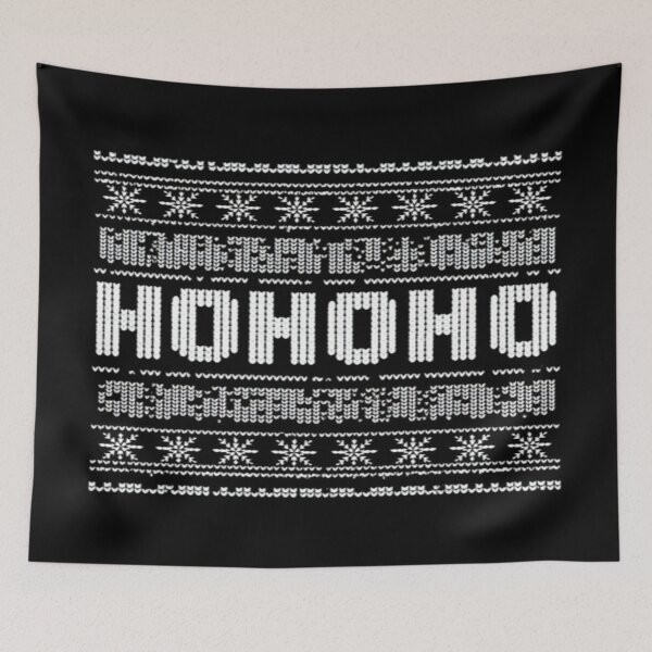 Item preview, HO HO HO Ugly Christmas Sweater Design – Funny Holiday Knit Pattern for Gifts & Decor designed and sold by Bright Nest Studio.