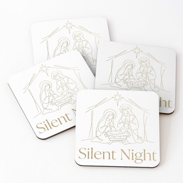 Item preview, Silent Night Nativity Art – Elegant Gold Line Christmas Illustration designed and sold by infocart.