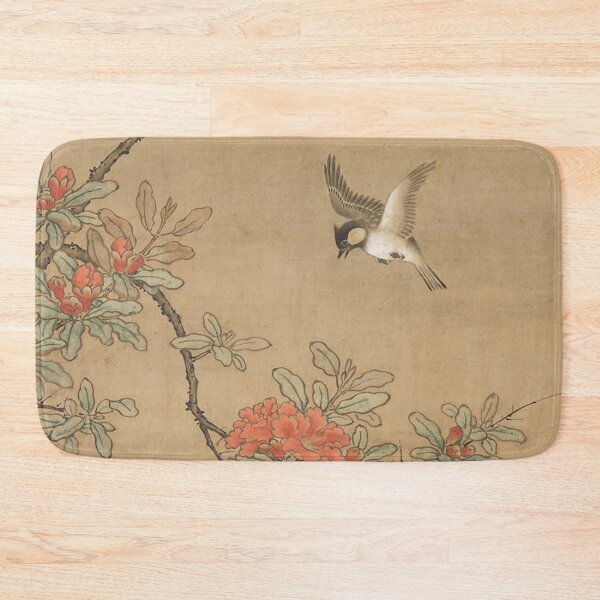 Item preview, Titmouse with Pomegranate Flowers designed and sold by AnimaliaStar.