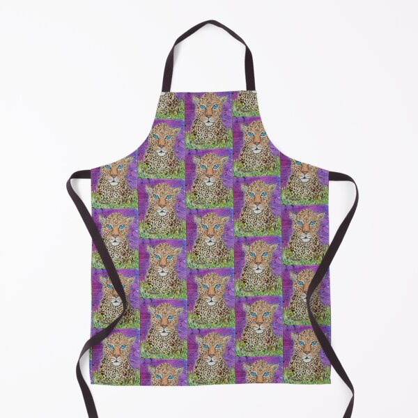 Item preview, Blue eyed Leopard in purple background  designed and sold by Rebekah Gavra.