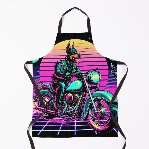 Item preview, doberman riding a classic motorcycle designed and sold by Dogandesighn.