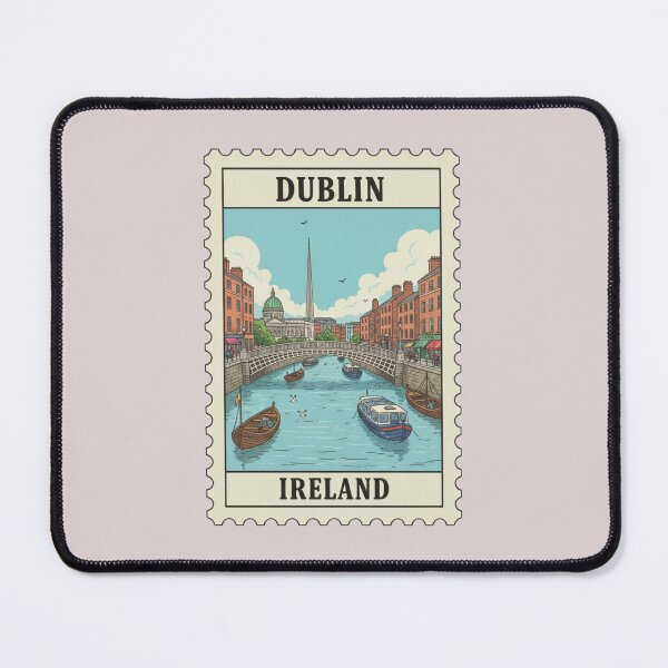 Item preview, Vintage Ireland Dublin Stamp Illustration designed and sold by allaboutstamps.