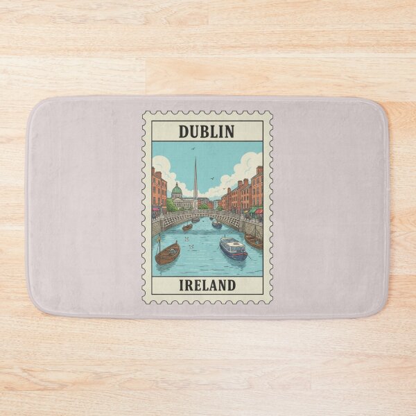Item preview, Vintage Ireland Dublin Stamp Illustration designed and sold by allaboutstamps.