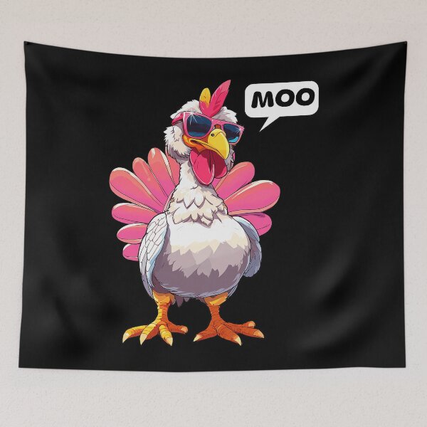 Item preview, Funny Holiday Cow Turkey 90s Festive Moo Day Thanksgiving designed and sold by rebeccathanuos.