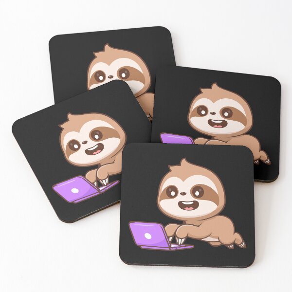 Item preview, Chill Sloth on Laptop – Cute Cartoon Tech Animal Art designed and sold by T-Chou.