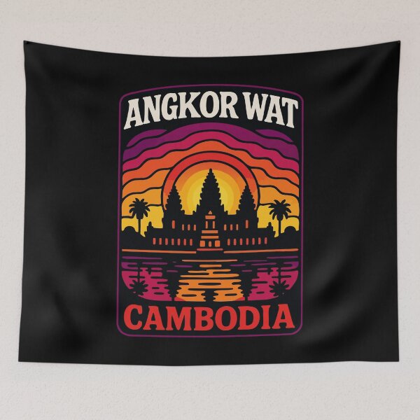 Item preview, Angkor Wat Cambodia Trippy Art Travel designed and sold by TomFrontierArt.