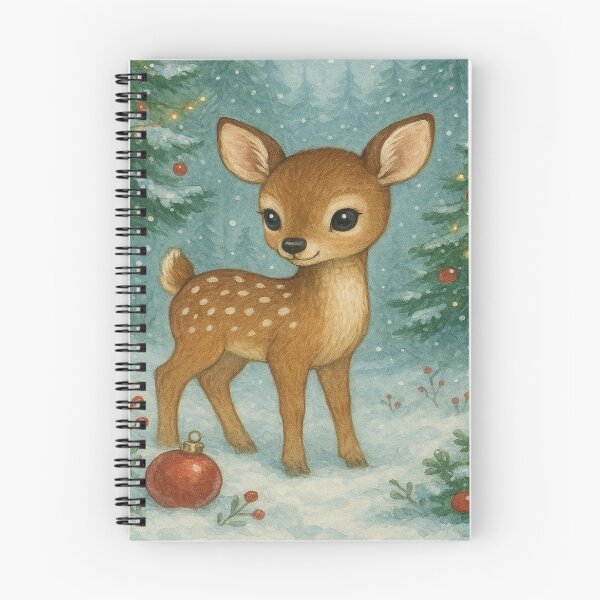 Item preview, Cute Christmas Deer/Fawn in festive forest of Christmas trees designed and sold by longford.