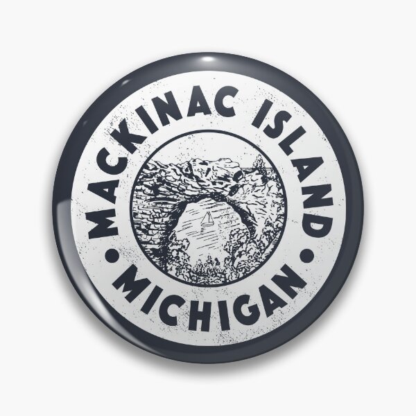Item preview, Vintage Arch Rock Mackinac Island Circle Badge designed and sold by deadmansupplyco.
