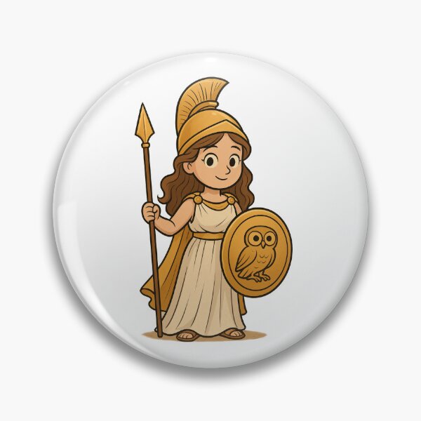 Item preview, Cute Cartoon Athena – Greek Mythology Character Art designed and sold by elgreko.