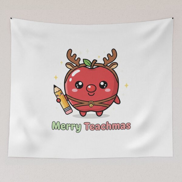 Item preview, Teacher Christmas Design – Cute Kawaii Apple Reindeer Illustration for Teachmas designed and sold by infocart.