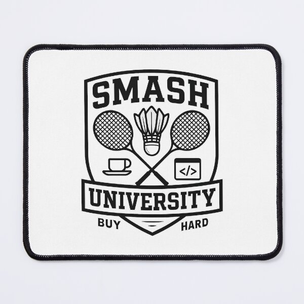 Item preview, Smash University – Full Crest Badminton Typography Logo designed and sold by techy-rrr.