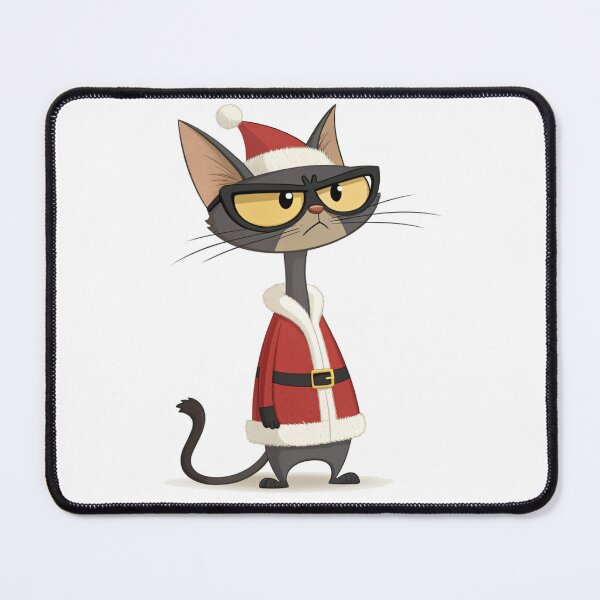 Item preview, Grumpy Santa Cat – Funny Christmas Cartoon by Vivo Studio Style designed and sold by VivoStudio.