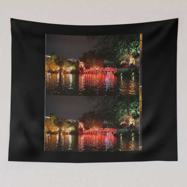 Item preview, Hanoi Old Bridge Quarter Night Scene designed and sold by FedericoPredov.