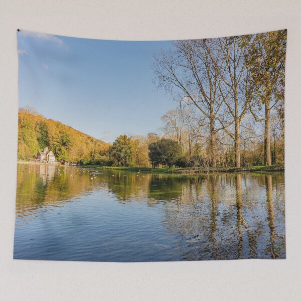 Item preview, Autumn colours and reflections - Swanbourne Lake, Arundel, West Sussex. designed and sold by HazyApplePhoto.