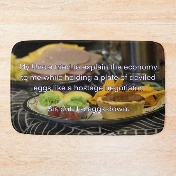 Item preview, Holiday Family Chaos Meme – Deviled Eggs Hostage Negotiator Funny Dinner Humor designed and sold by aadventures.