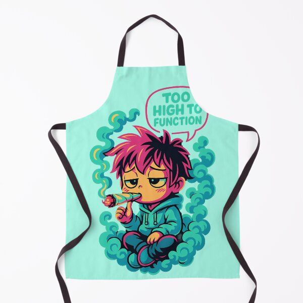 Item preview, Too High To Function – Neon Chibi Stoner Manga Design designed and sold by BlueB420.