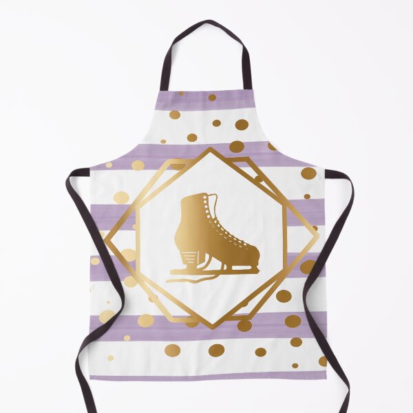 Item preview, Gold Figure Skate on Pastel Lavendar Stripes with Gold Dots designed and sold by Purposely Designed.